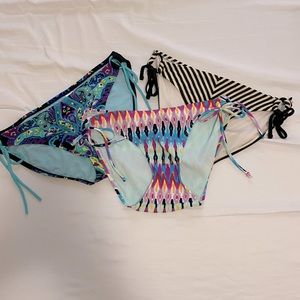 3 Athleta “Notsostring” Bikini Bottoms - Small